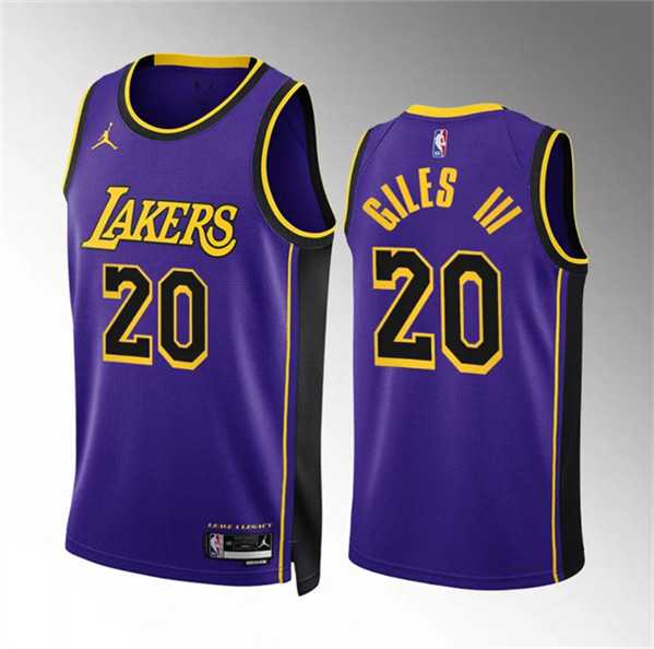 Mens Los Angeles Lakers #20 Harry Giles Iii Purple Statement Edition Stitched Basketball Jersey Dzhi